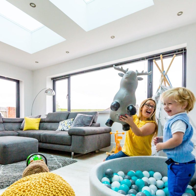 Flat roof hup extension with clean contemporary rear elevation