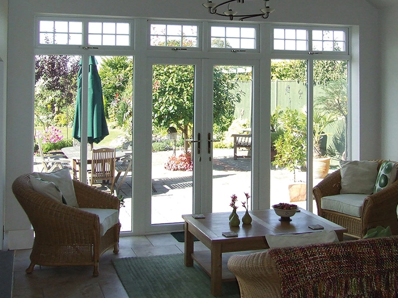 Finished French doors viewed from inside the home