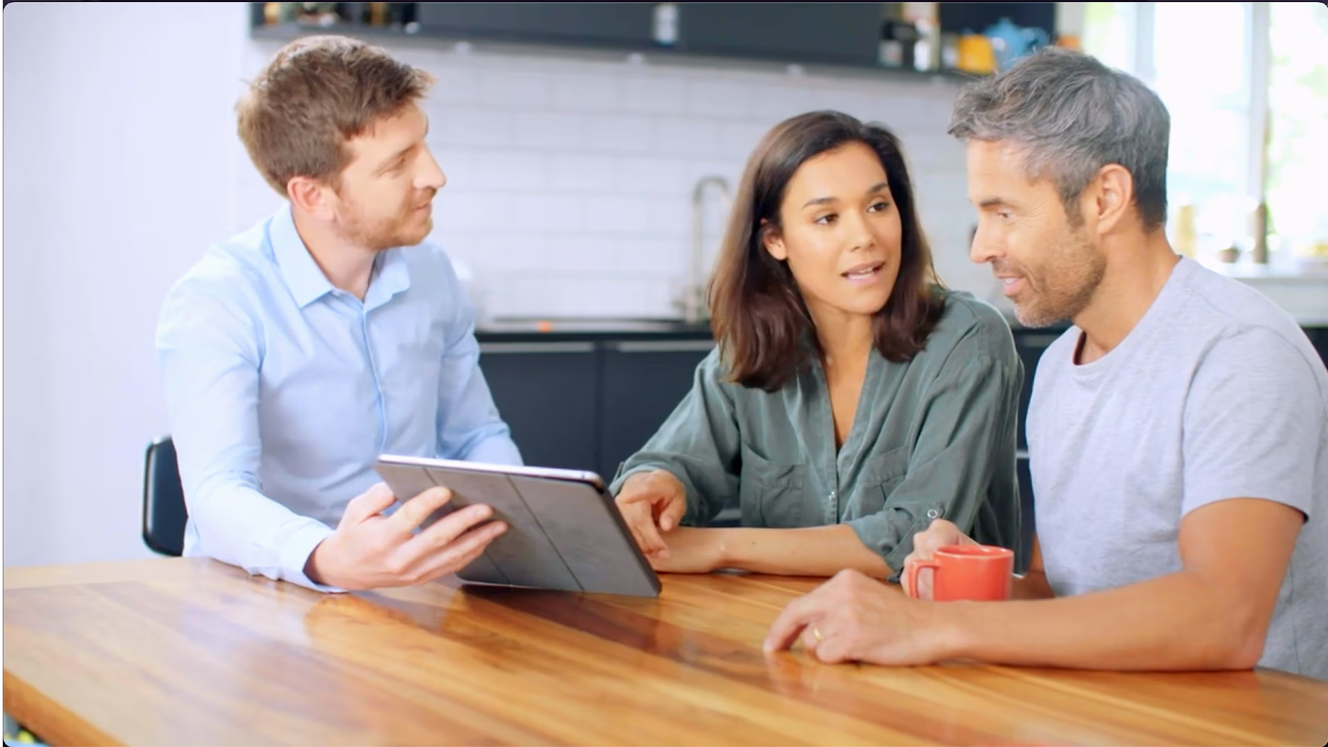 Homebrite team consulting a homeowner on quote options