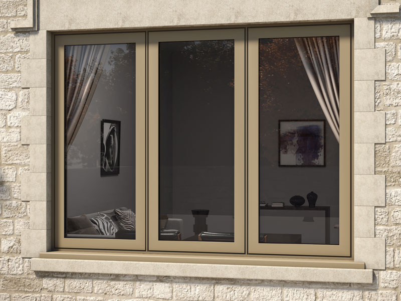 Contemporary aluminium flat sash casement window style