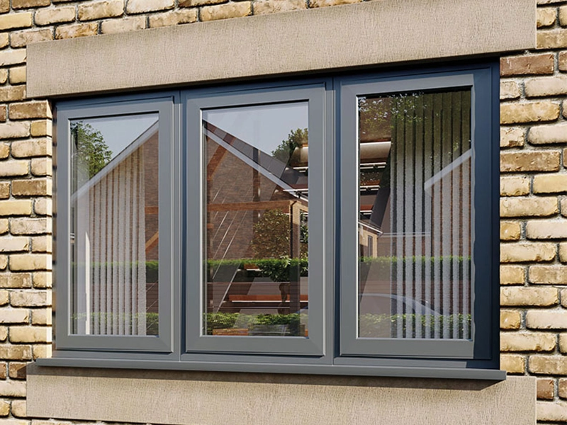 Modern home exterior fitted with slim anthracite aluminium windows