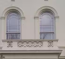 Arched sash window detail used for planning-sensitive property styles