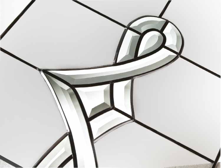 Decorative bevelled and leaded glazing panel detail