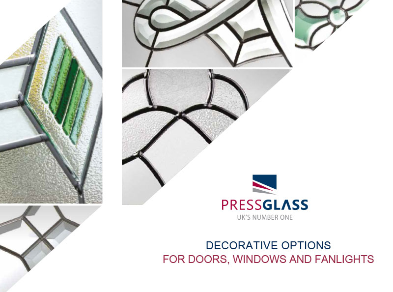 Decorative glass brochure cover