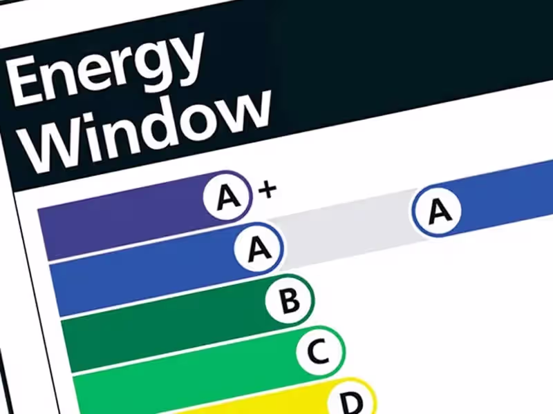 Energy rating scale shown with modern glazing profile