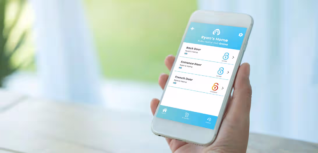 Smart lock status alert interface showing window security notifications