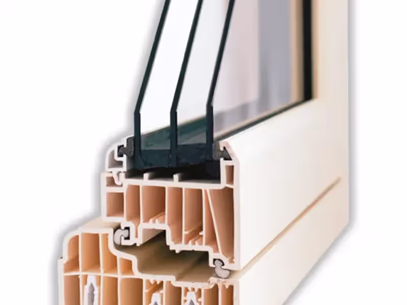 Triple-glazed window installation showing secure modern sash construction